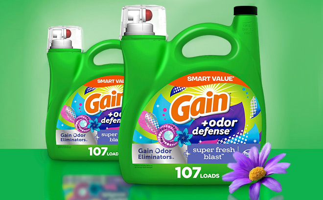 2 Large Gain Laundry Detergents