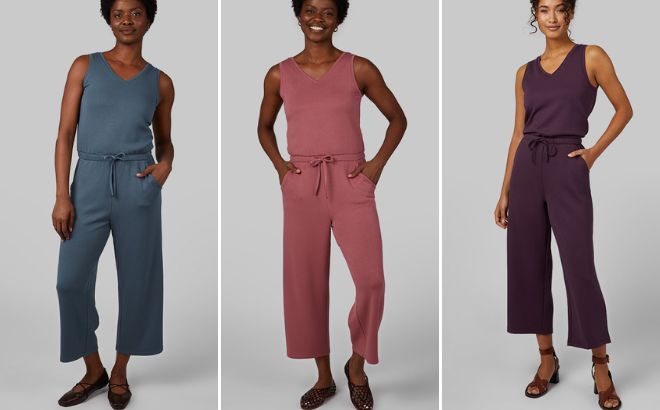 32 Degrees Womens Studio Tech Jumpsuits in Three Colors