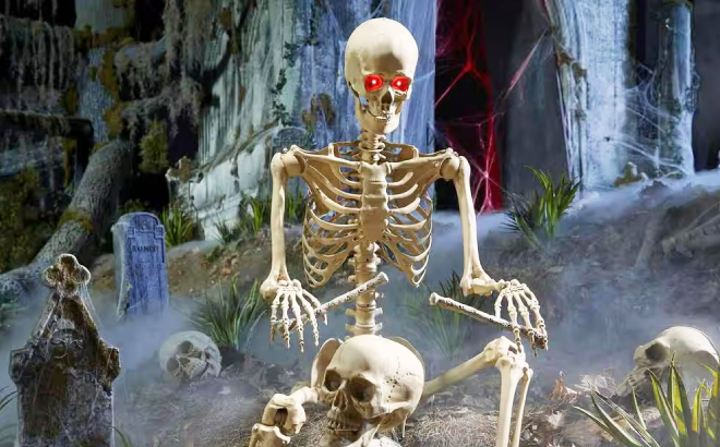5 ft LED Pose N Stay Skeleton