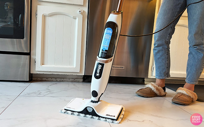 A Person Cleaning with a Steam Mop