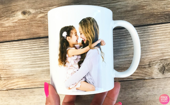 A Person Holding a Custom Photo Mug