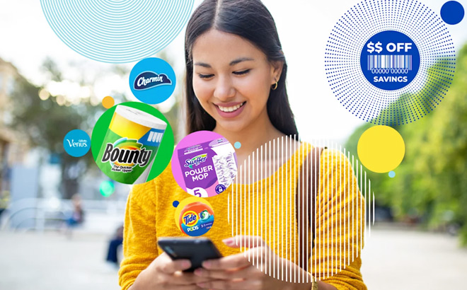 A Woman Using PG brandSaver Digital Coupons to Save on Trusted PG Brands A Woman Using PG brandSaver Digital Coupons to Save on Trusted PG Brands