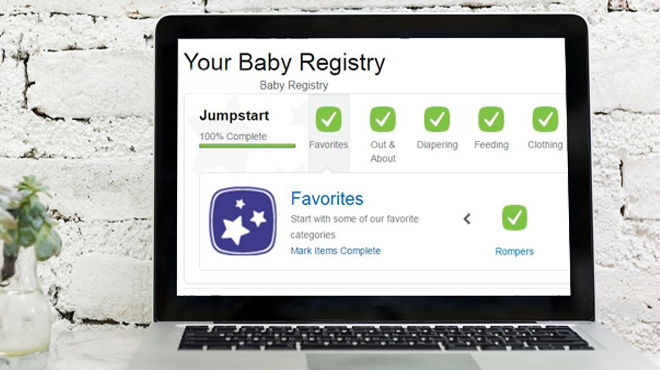 Completed Amazon Baby Registry Setup on a Laptop Completed Amazon Baby Registry Setup on a Laptop