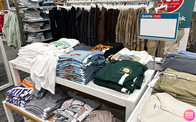 An overview of clohtes on sale at Target