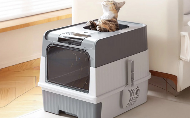 Atupen Enclosed Cat Litter Box with Lid