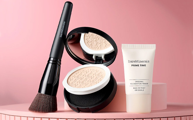 BareMinerals Original Pressed Powder Foundation Primer Brush 3 Piece Set