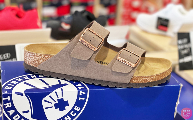 Birkenstock Arizona Stone Sandals on a Box