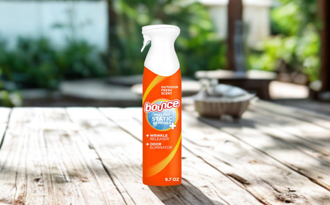 Bounce Anti Static Spray on a Table