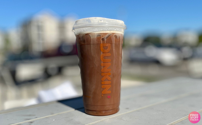 Dunkin Donuts Iced Coffee on a Table Dunkin Donuts Iced Coffee on a Table