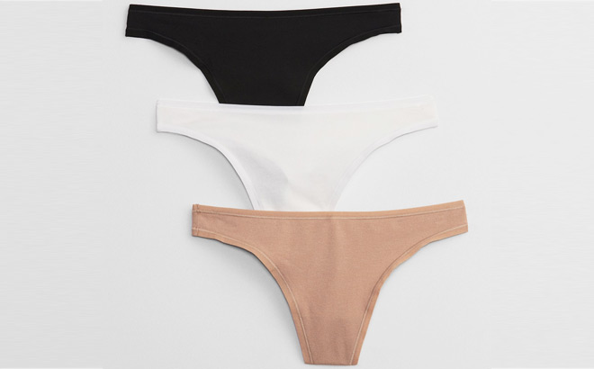 GAP Factory Womens Cotton Thong Underwear 3 Pack