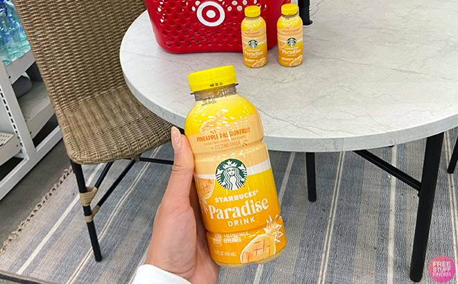 Hand holding Starbucks Paradise Drink
