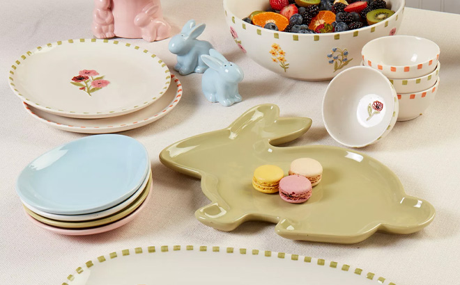 Haven Green Easter Bunny Serving Tray