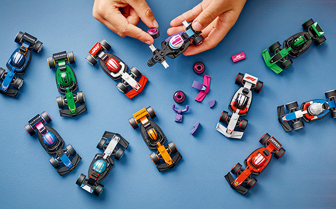 LEGO F1 Race Cars in Use