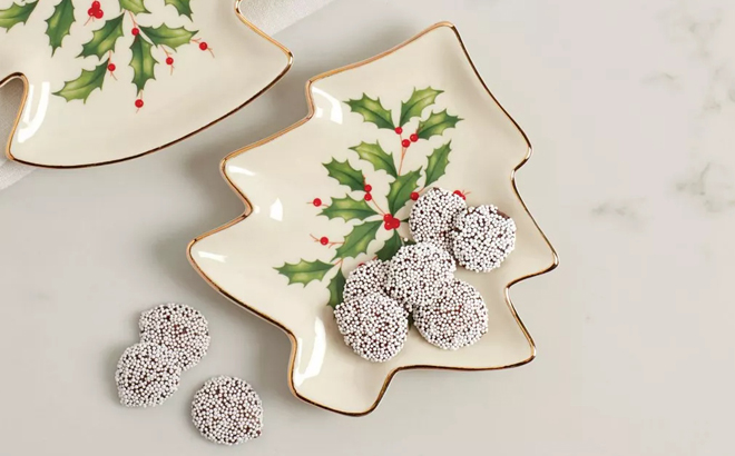 Lenox Holiday Tree Plate on a Table