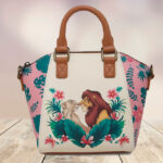 Loungefly Disney The Lion King Simba Nala Tropical Mini Satchel Bag on the Table