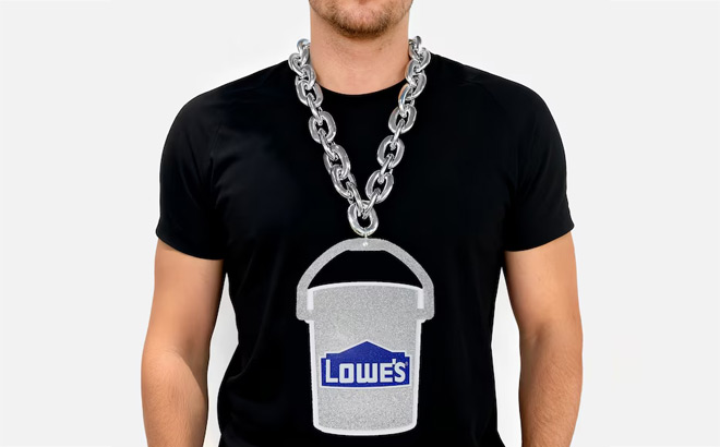 Lowes Silver Glitter Ice Bucket Necklace