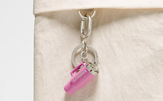 Lululemon Tumbler Charm Keychain in PInk