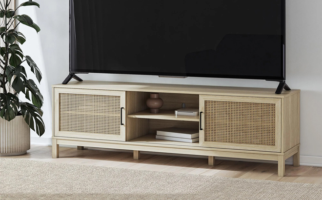 Mainstays Cane TV Stand for TVs up to 85 Inches Mainstays Cane TV Stand for TVs up to 85 Inches