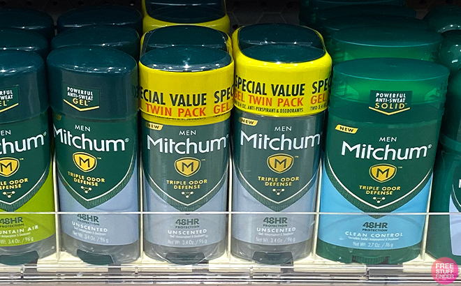 Mitchum Mens Deodorants in shelf