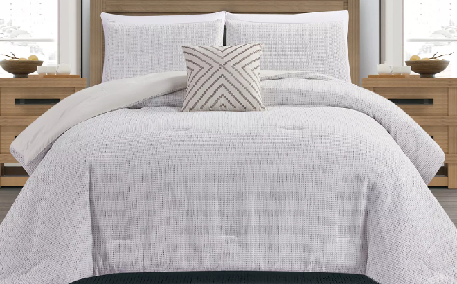 Rachel Roy Chenille Waffle Comforter Set