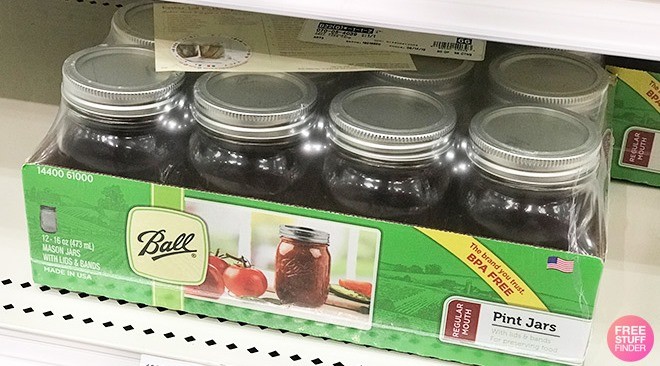 Ball Mason Jars Pack on a Store Shelf Ball Mason Jars Pack on a Store Shelf