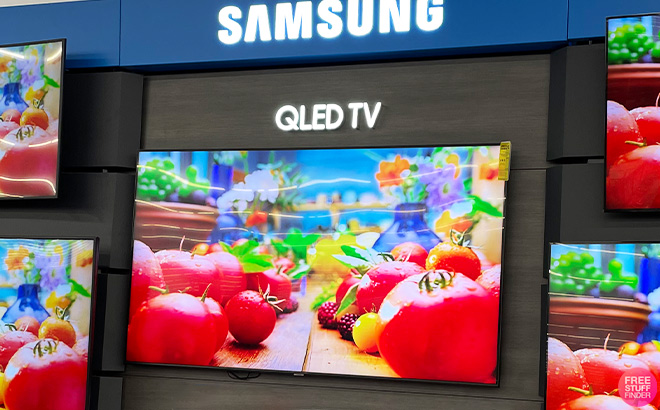 Samsung QLED 4K UHD SamsungVision AI Smart Tizen TV on the Wall