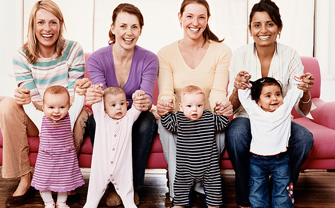 Smiling Moms with Babies