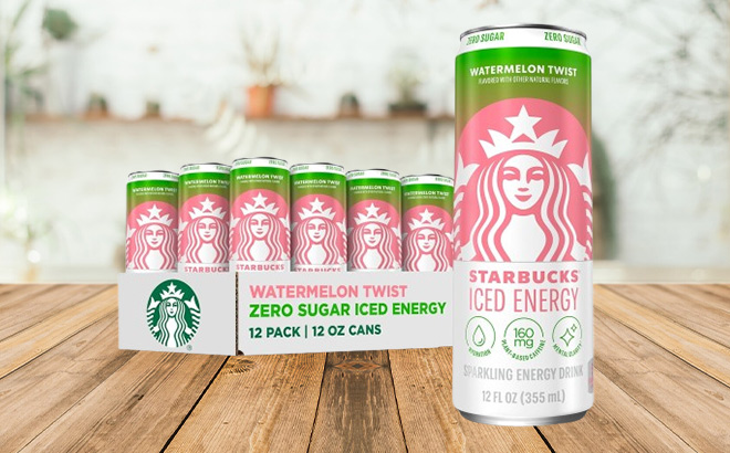 Starbucks Iced Energy Drink 12 Pack on the Table