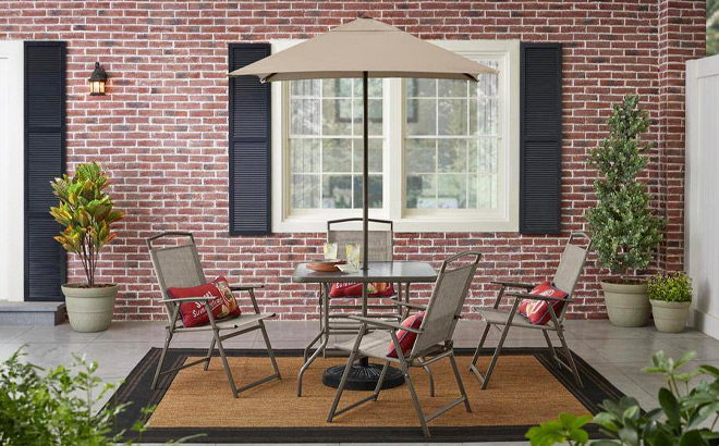 StyleWell Amberview 6 Piece Steel Square Outdoor Dining Set