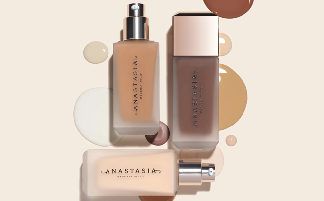 Three Bottles of Anastasia Beverly Hills Impeccable Blurring Second Skin Matte Foundations