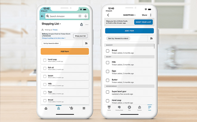 Two Phones with Amazon Alexa App On Them