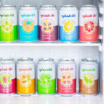Various Flavors of Spindrift Sparkling Water in Mini Fridge
