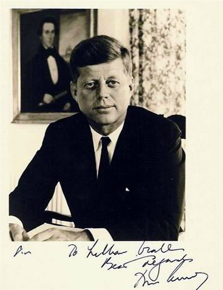 President J F Kennedy Autograph